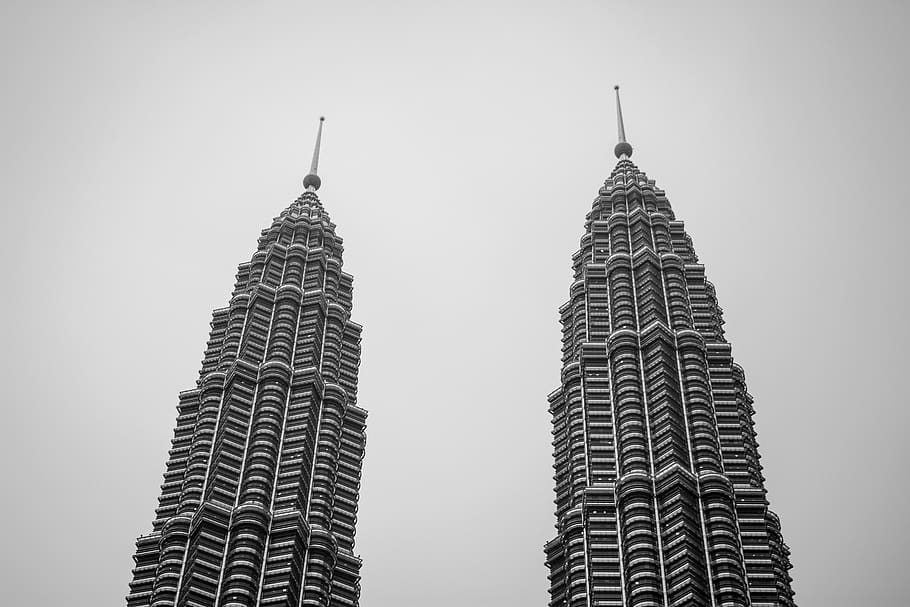 petronas towers, malaysia, kl, petronas, city, klcc, travel, sky, cityscape, asia
