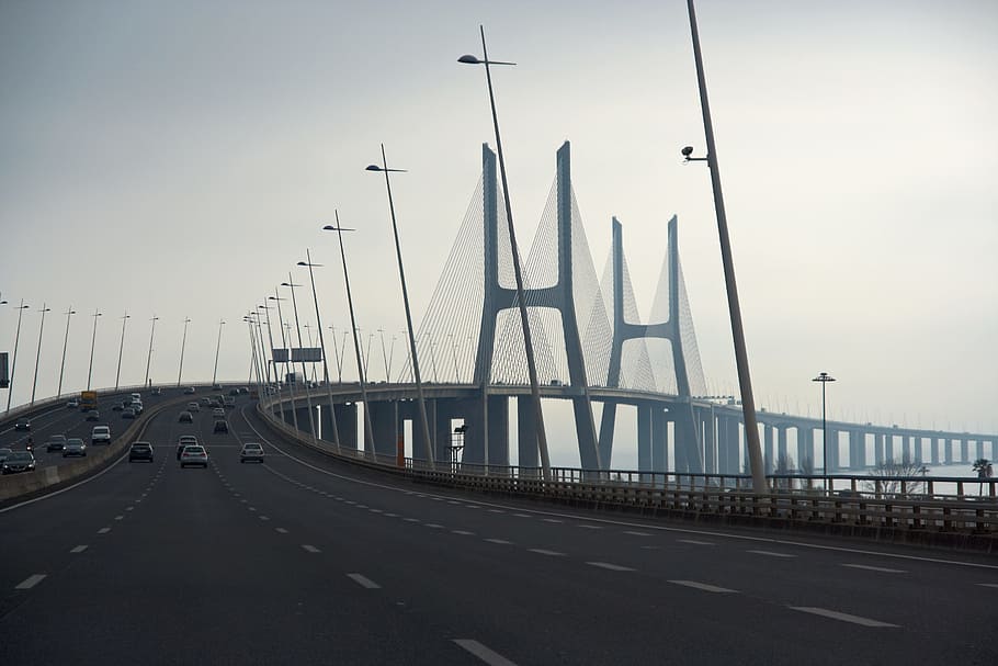 Vasco Da Gama Bridge, Lisboa, Lisbon, portugal, bridge, gama, river, vasco, tejo, water
