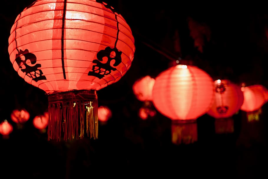lantern, color, night, light, colors, lights, landscape, nature, china, garden