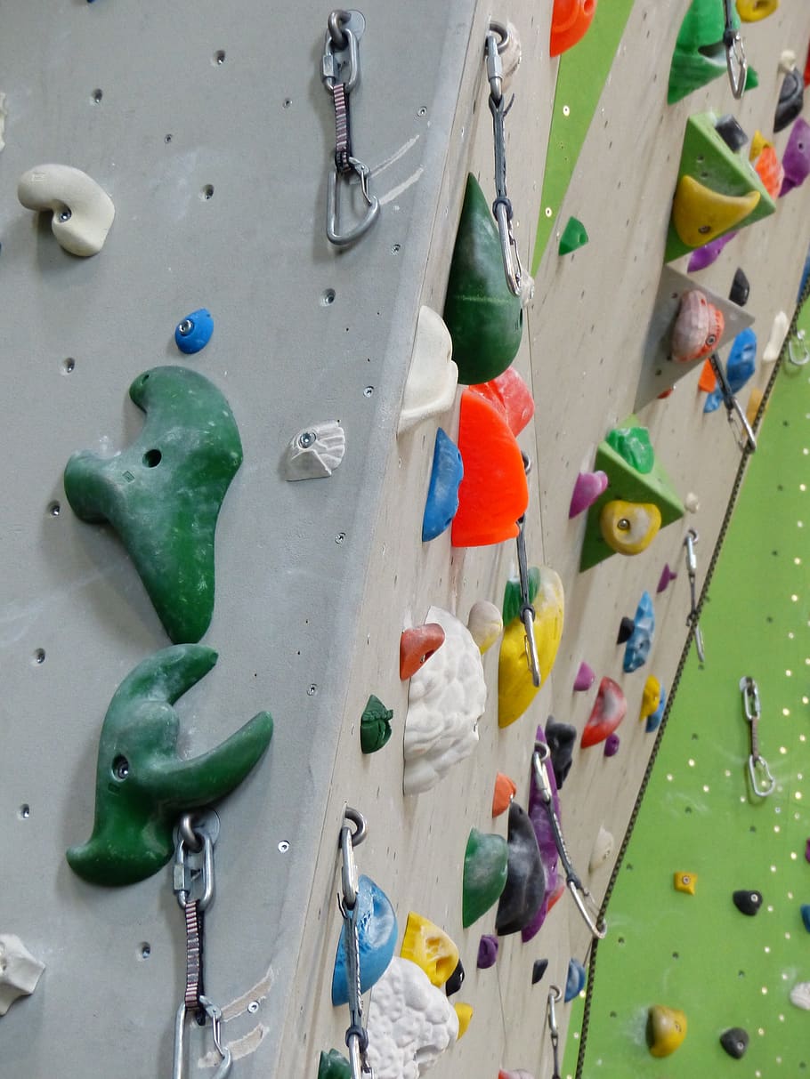 climbing holds, colorful, color, climbing wall, climbing hall, climb, artificial climbing wall, climbing routes, climber, artifice