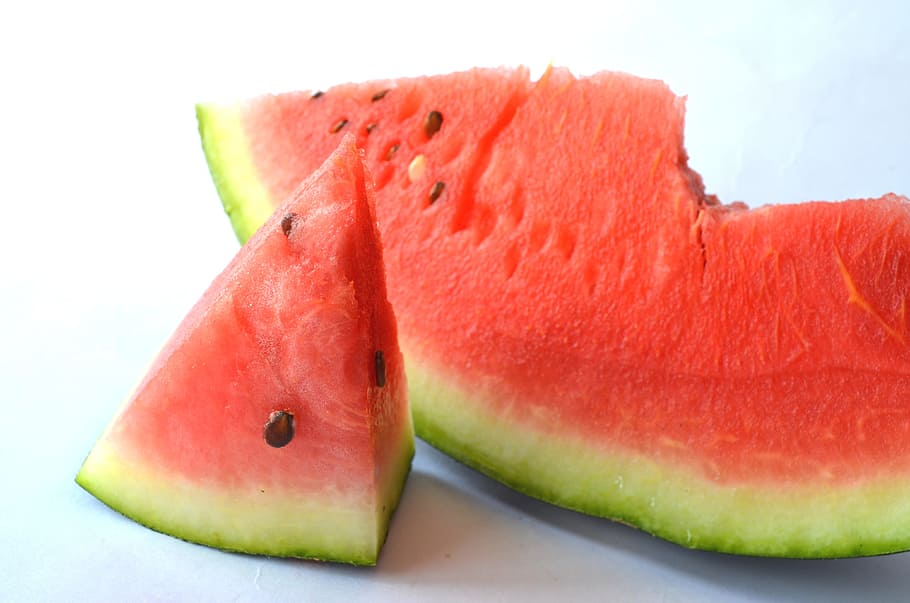 sliced watermelon fruit, Watermelon, Melon, Cut, Slice, View, fruit, red, sweet, food