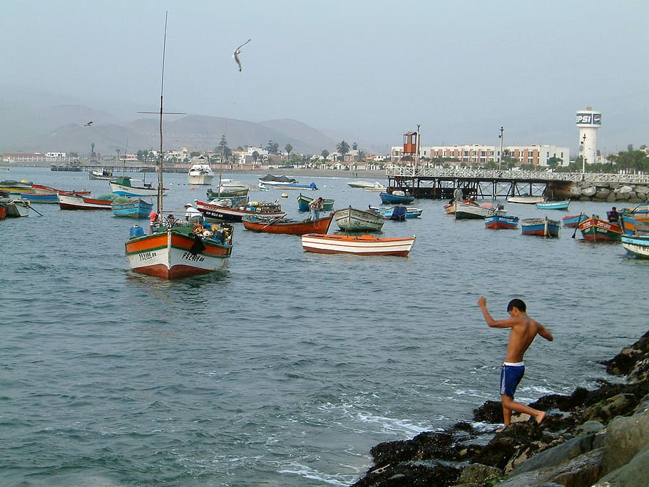 ancon harbor, water, Ancon, Harbor, Boats, on the water, Peru, photos, lima, man