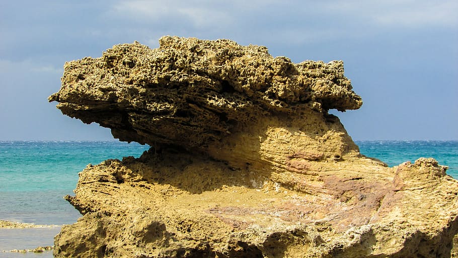 chipre, kapparis, roca, costa, geología, mar, formación, agua, tierra, playa