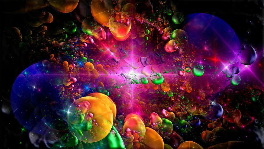 abstract painting, fractal, digital art, computer graphics, abstract, fantasy, cosmos, space, backgrounds, multi Colored
