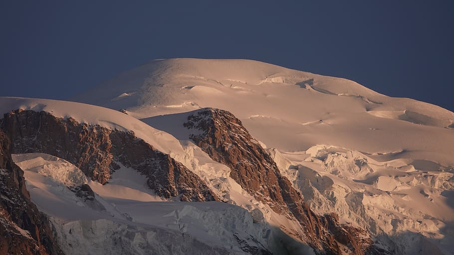 summit, mont blanc, chamonix, france, summer, mountain, snow, cold temperature, winter, sky