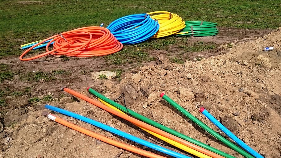 cable, cables, protection, media, colorful, building, excavation, bury, dig, electric