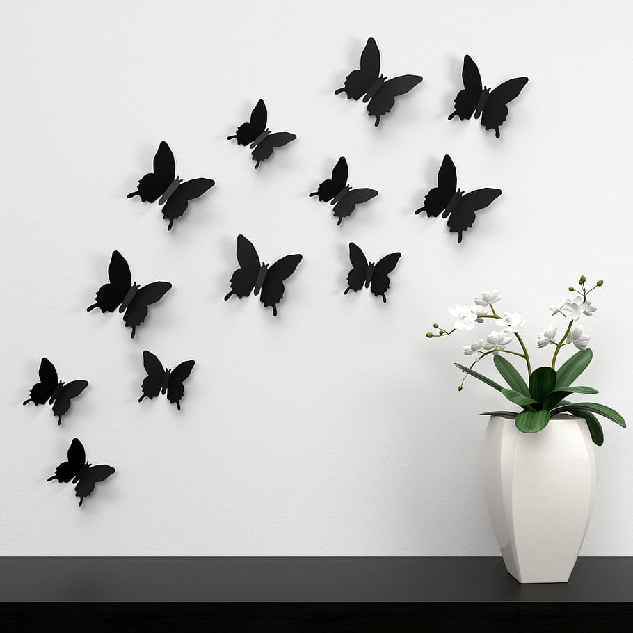 butterfly, wall, decoration, color, paper decoration, colorful, pleasure, sticker, plant, flowering plant