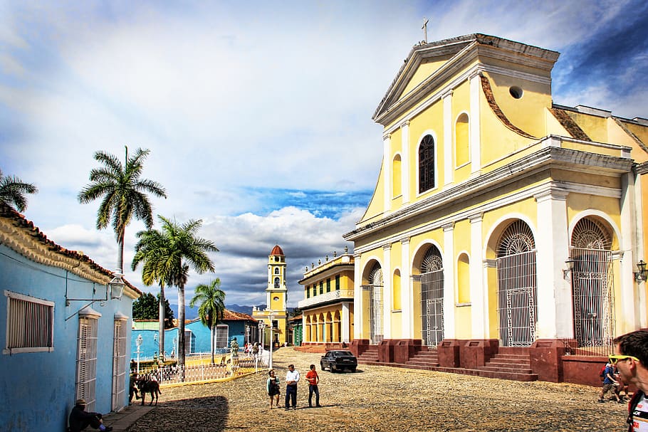 cuba, caribe, trinidad, arquitetura, céu, férias, cubano, igreja, imagem hdr, estrutura construída