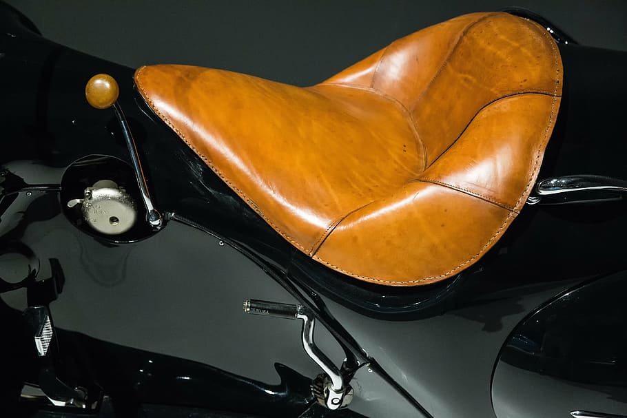 motorcycle, 1930 henderson kj streamline, art deco, leather, fashion, luxury, elegance, mode of transportation, close-up, motor vehicle