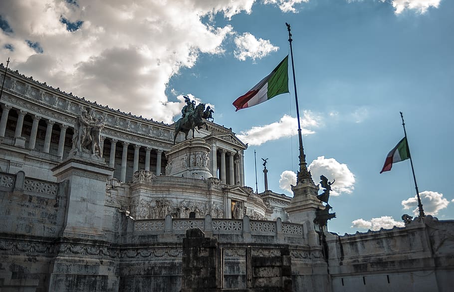 rome, altar, altar of the fatherland, italy, architecture, city, building, landmark, famous, monument