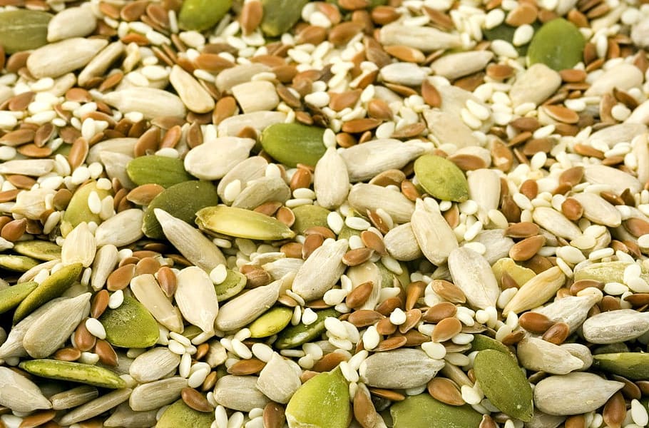 assorted-color stone lot, Seed, Seeds, Kernel, Nut, Nuts, sunflower, pumpkin, sesame, food
