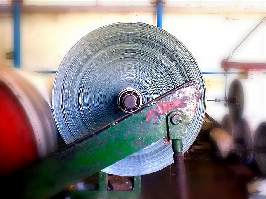 unused grinding wheel, paper, roll, newspaper, paper mill, industry, industrial, papermaking, mill, manufacture