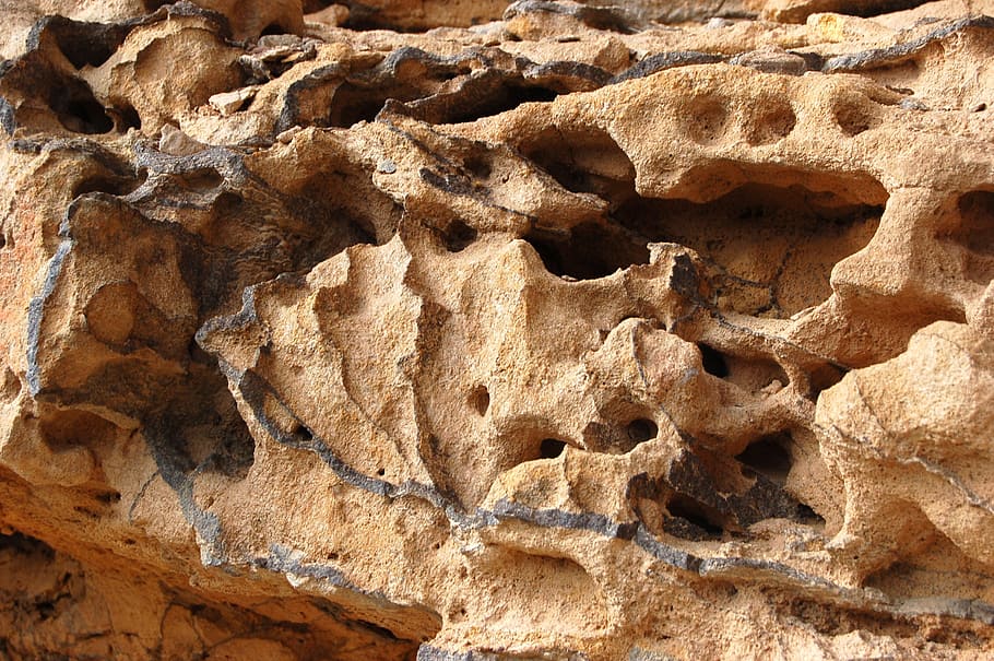 close-up photo, brown, rock, roche, ratchet, mountain, australia, blue montain, corosion, full frame