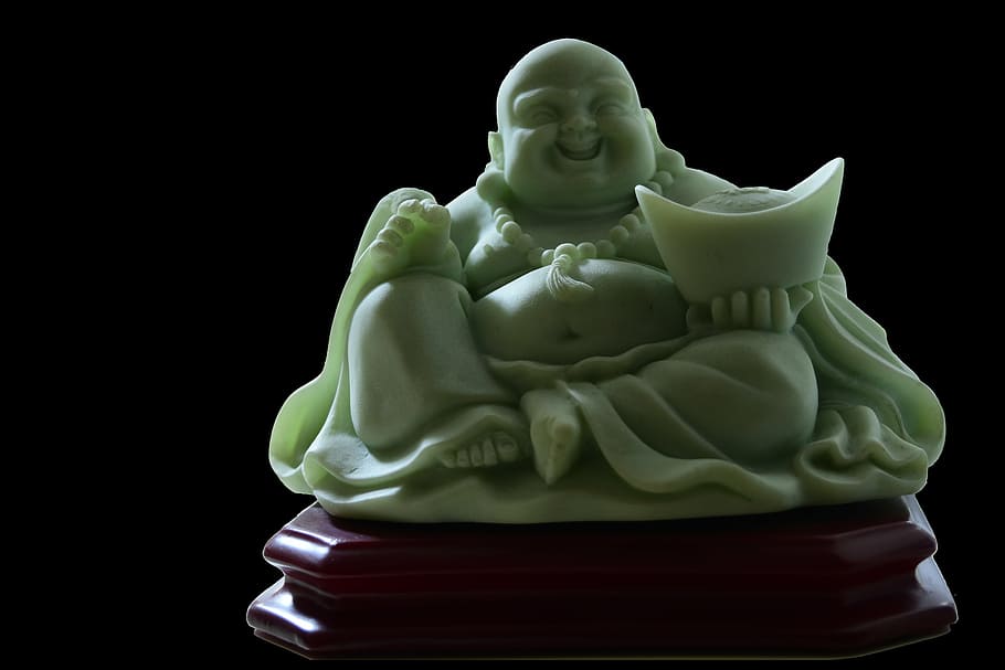 estatuilla de budai jade, sonriente, buda, budismo, sonrisa, estatua, religión, escultura, espiritualidad, oriental