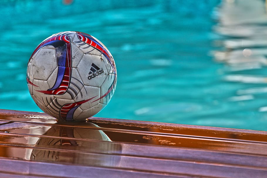 football, ball, goal, kick, water, sphere, nature, sport, wood - material, focus on foreground