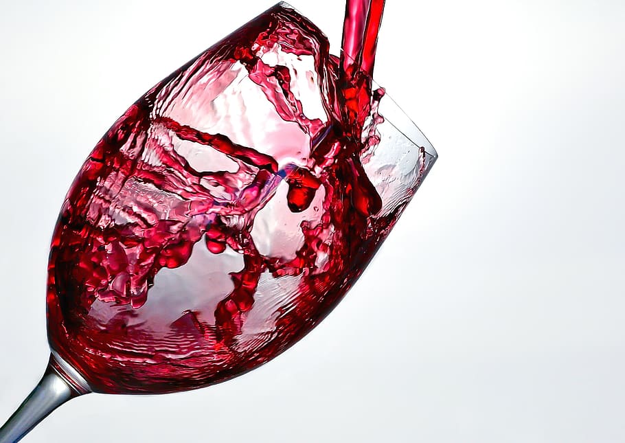 clear, wine glass, red, liquid, wine bottle, red wine, wine, splash, glass, alcohol