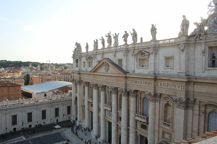 st peter's basilica, rome, vatican, church, architecture, building exterior, built structure, sky, city, building