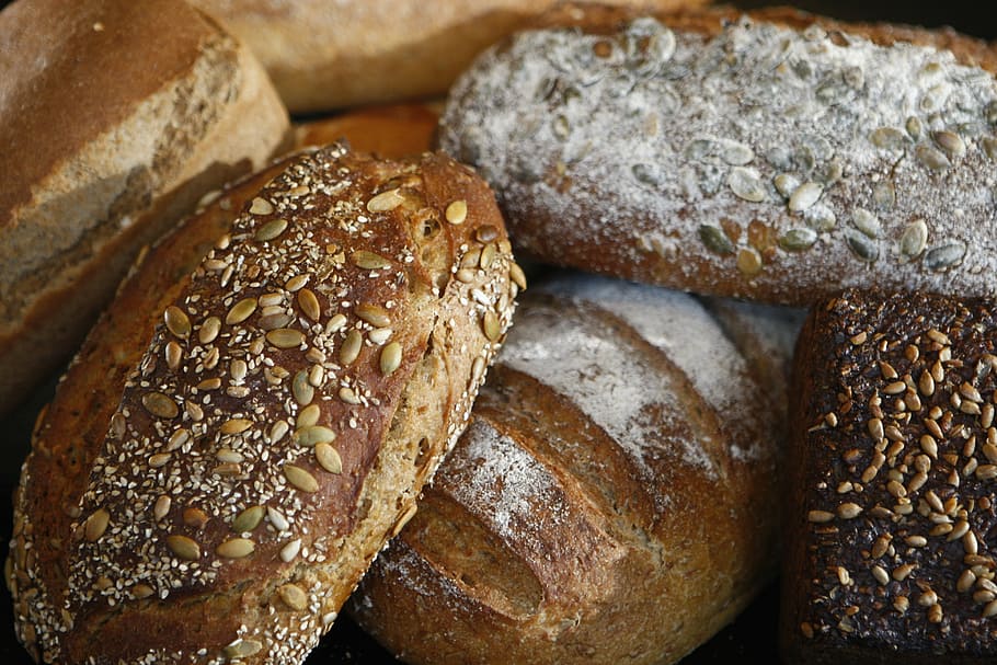 several breads, bread, food, grainy bread, freshly baked, beautiful, baker, oven, food and drink, freshness