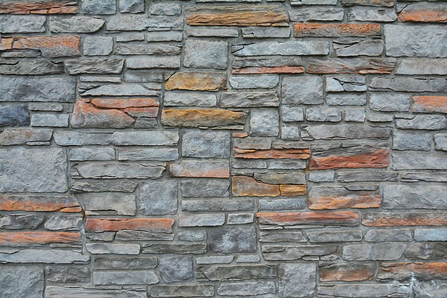 gray, brown, concrete, brick wall, stone wall, wall, stone, garden, old, ancient