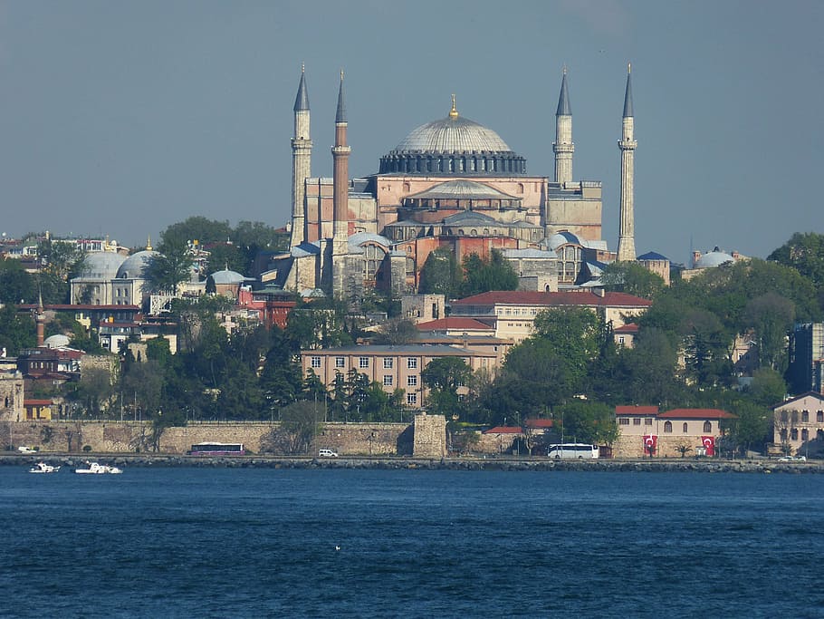 istanbul, hagia sofia, hagia sophia, masjid, orient, islam, tempat menarik, menara, kubah, kalkun