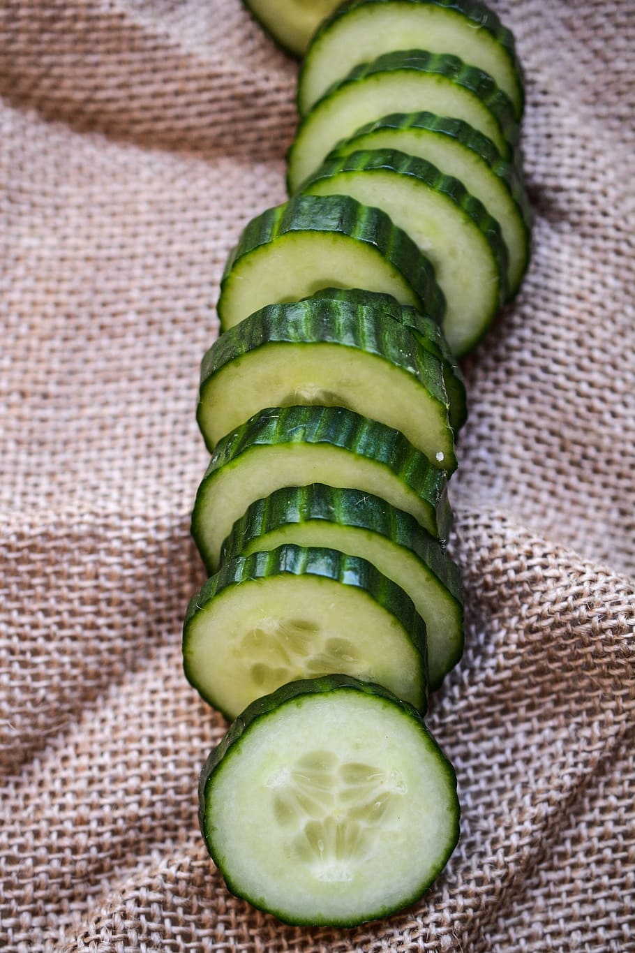 sliced, cucumbers food photography, cucumber, slices, green, fresh, healthy, food, vegetable, diet