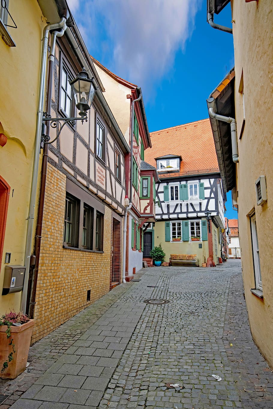 Aschaffenburg, Lower Franconia, Bavaria, germany, old town, truss, fachwerkhaus, places of interest, street, building exterior