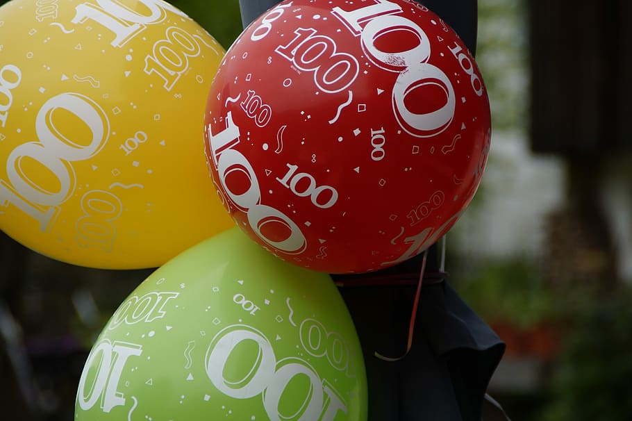 redyellow, green, balloons, intact, black, textile, red, yellow, festival, 100