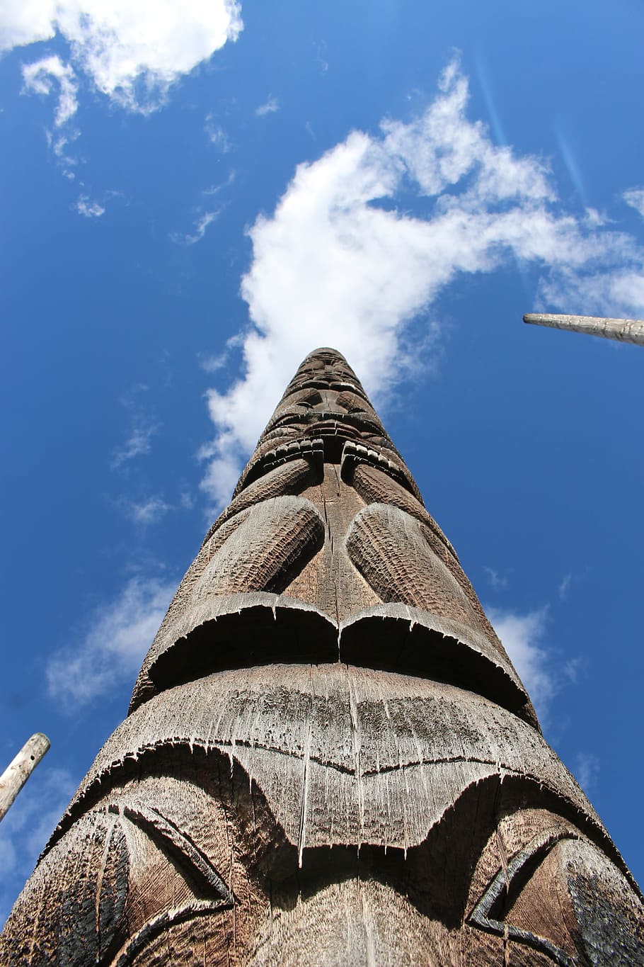 Stake, Totem Pole, Indians, Wild West, north america, kispiox, low angle view, cloud - sky, sky, history