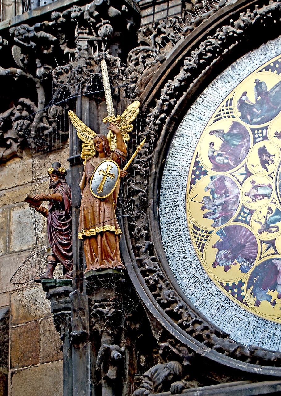 시계, 시계 방패, 외부 시계, 시각, 시간 측정, 오래된 시계, 고대 미술, 늙은, 시티, 그림