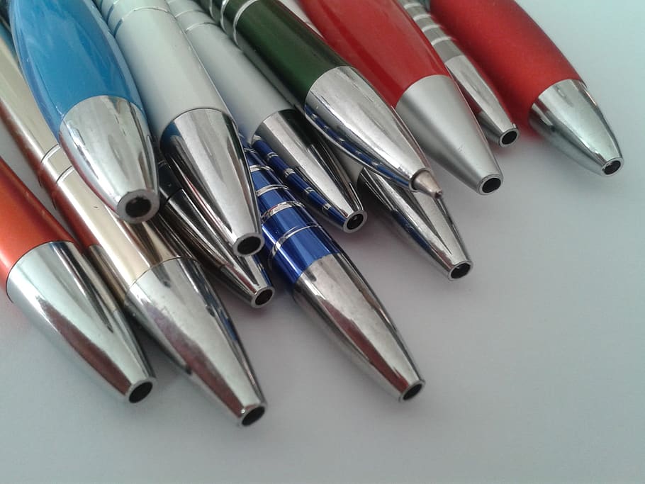 pens, colors, to write, take notes, school, lessons, notes, studio shot, group of objects, indoors