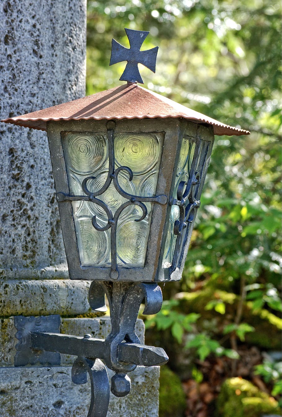 lamp, lighting, light, lantern, candlestick, outdoor, old, out of date, wrought iron, nostalgia