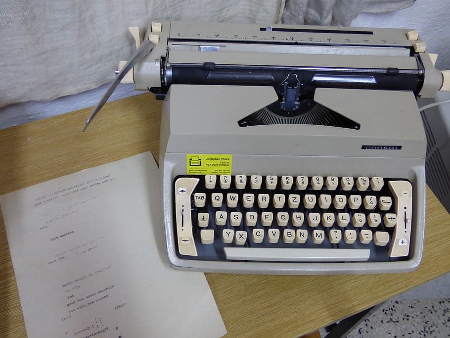 machine, print, keys, font, typewriter, paper, letters, to write, document, letter