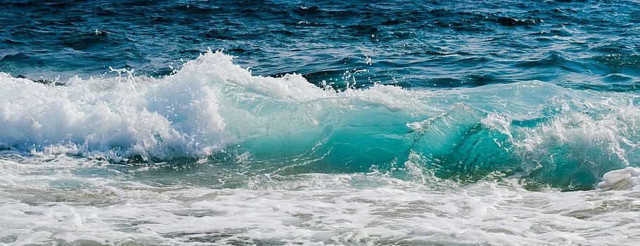 sea waves, wave, foam, spray, water, sea, blue, nature, splash, summer