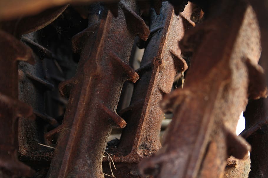 Heating, Iron, Oxide, iron, oxide, day, outdoors, close-up, nature, rusty, selective focus
