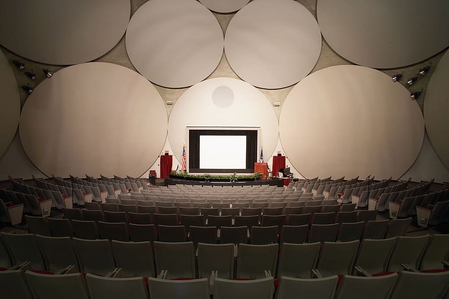 photography, stage, white, chairs, Cia, Langley, Virginia, Auditorium, langley, virginia, interior