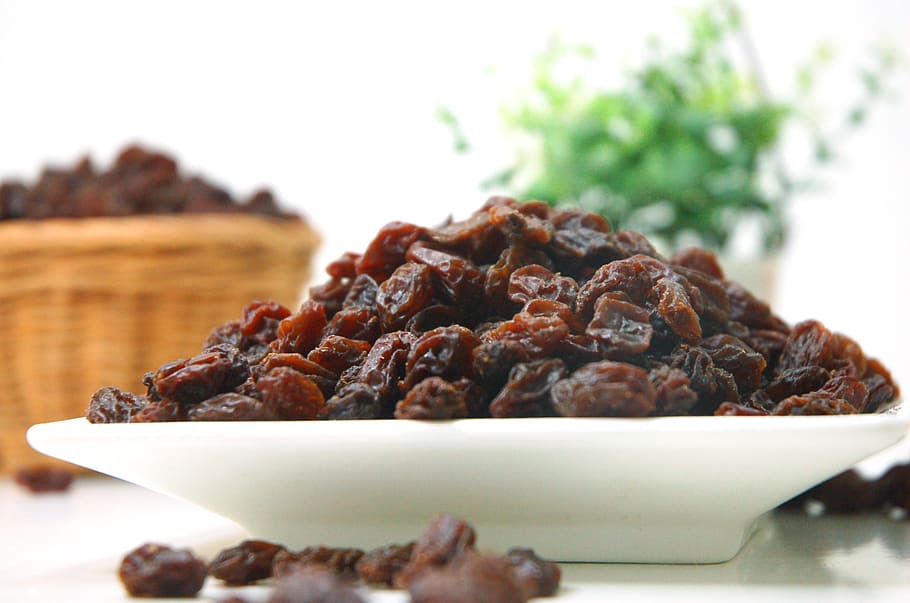 bunch, dates, white, plate, food, raisins, plum, food and drink, freshness, close-up
