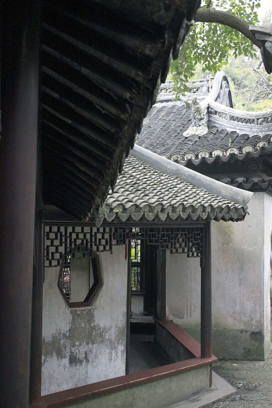 chinês, jardim, ásia, tradicional, construção, paisagem, parque, leste, cultura, arquitetura