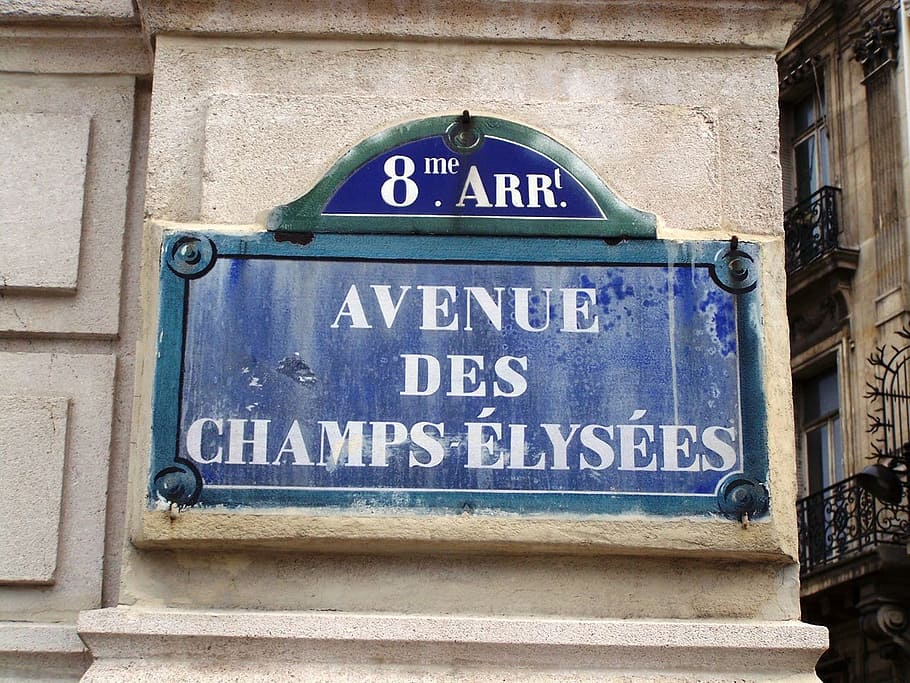 street, paris, france, signage, champs, urban, text, communication, western script, architecture