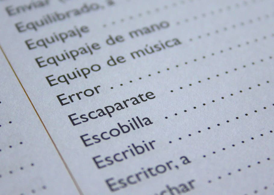 белая бумага, испанский, язык, ошибка, учиться, говорить, учитель, лингвист, иностранный, слова
