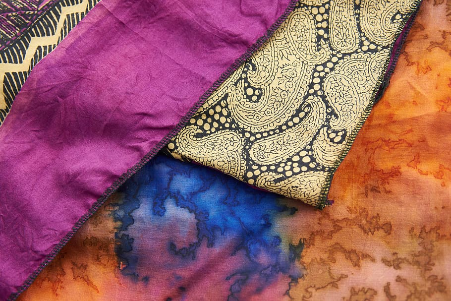 sari, lenço, tecido, textura, padrão, design, costura, artesanato, materiais, colorido