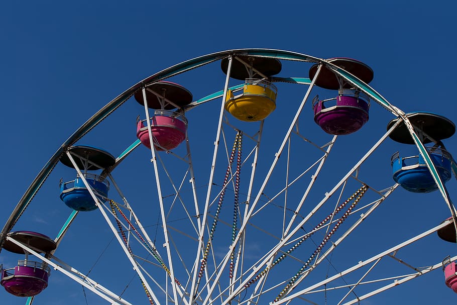 ferris wheel, fair, ride, entertainment, amusement, fun, sky, enjoyment, carnival, festival