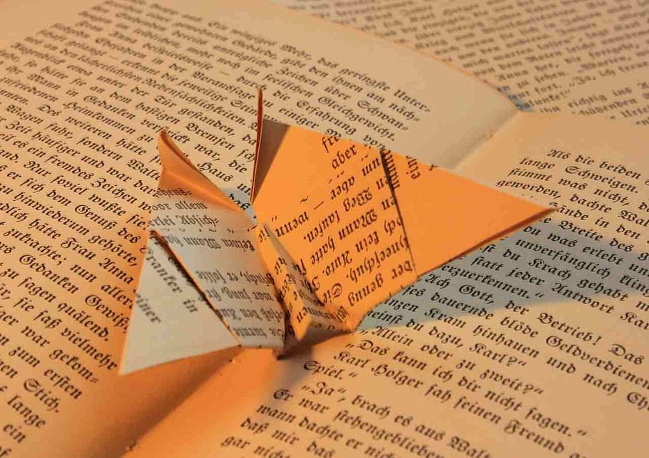 paper origami, book, paper, origami, folded, fold, book page, law, human body part, government