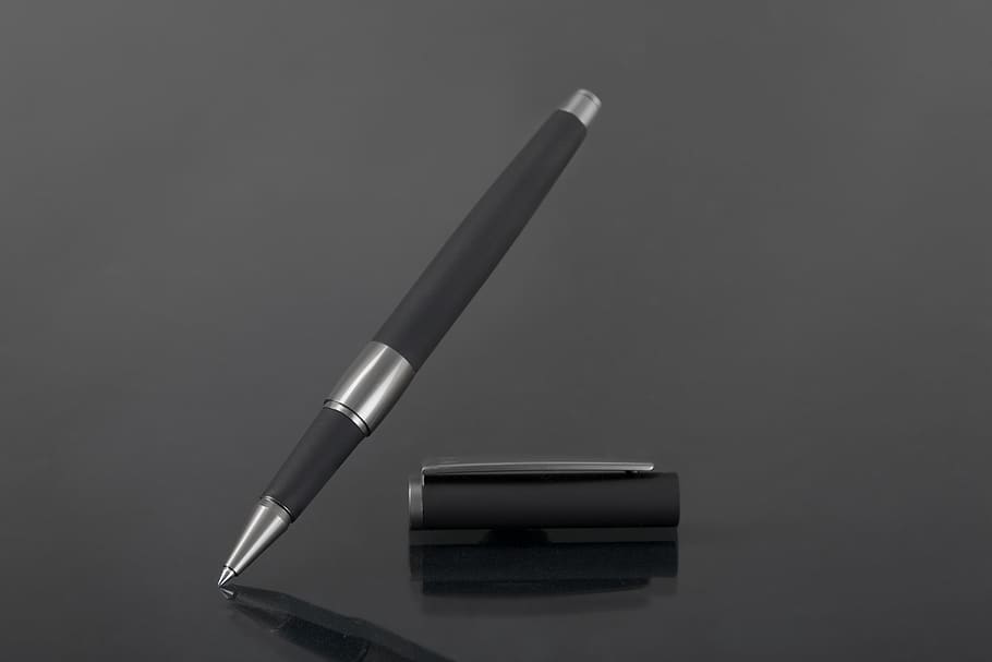 pen, desk, write, office, work, writing implement, silver, workplace, writing tool, stationery