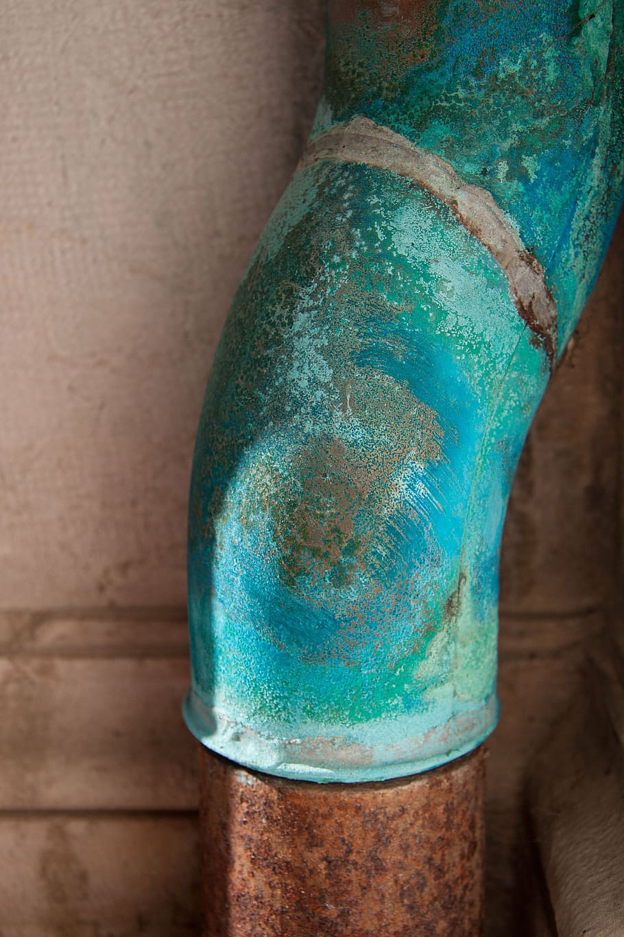 gutter, old, weathered, paint, turquoise, green, close-up, blue, human body part, turquoise colored
