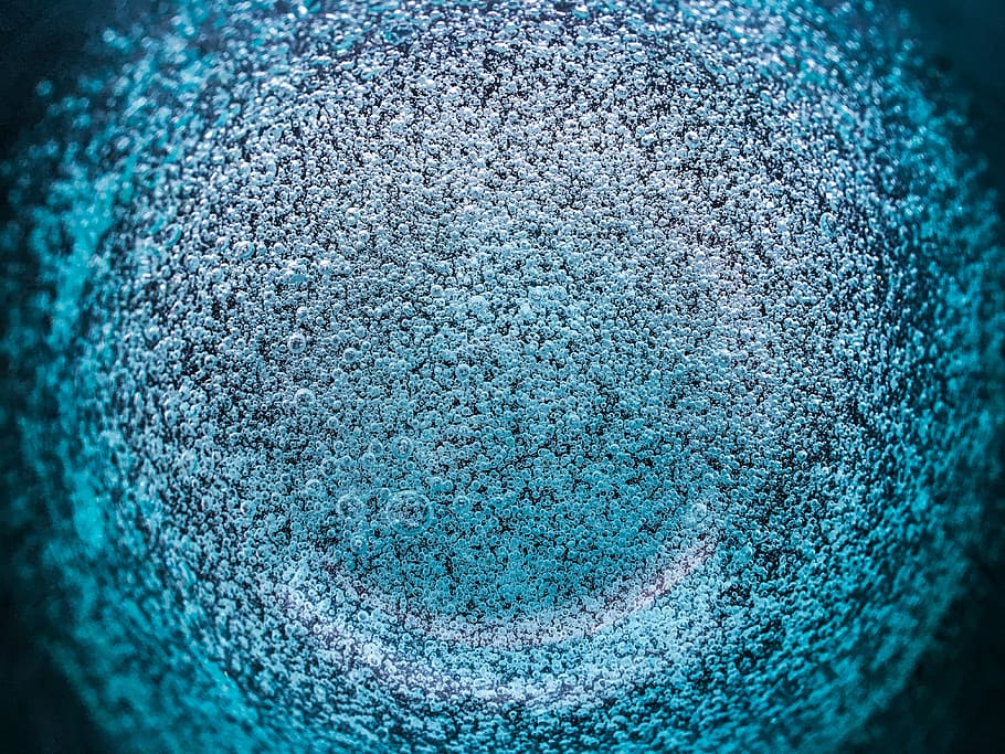 bubbles, water, abstract, blue, macro, bokeh, close-up, pattern, textured, futuristic