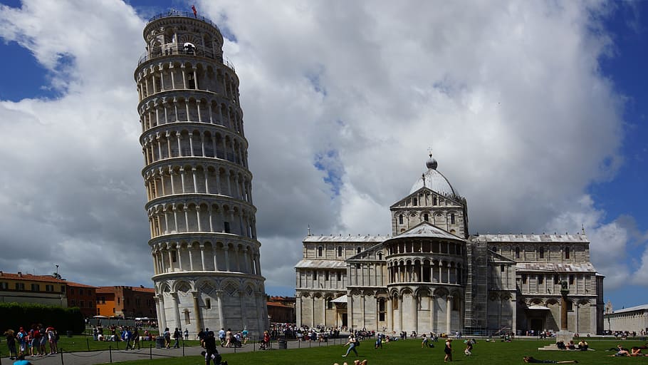 Pisa, torre inclinada, Italia, lugares de interés, punto de referencia, arquitectura, estructura construida, exterior del edificio, destinos de viaje, nube - cielo