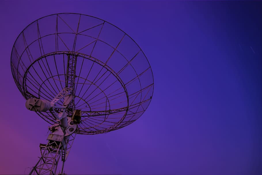 purple, sky, Space satellite, various, science, technology, blue, communication, wireless Technology, satellite Dish