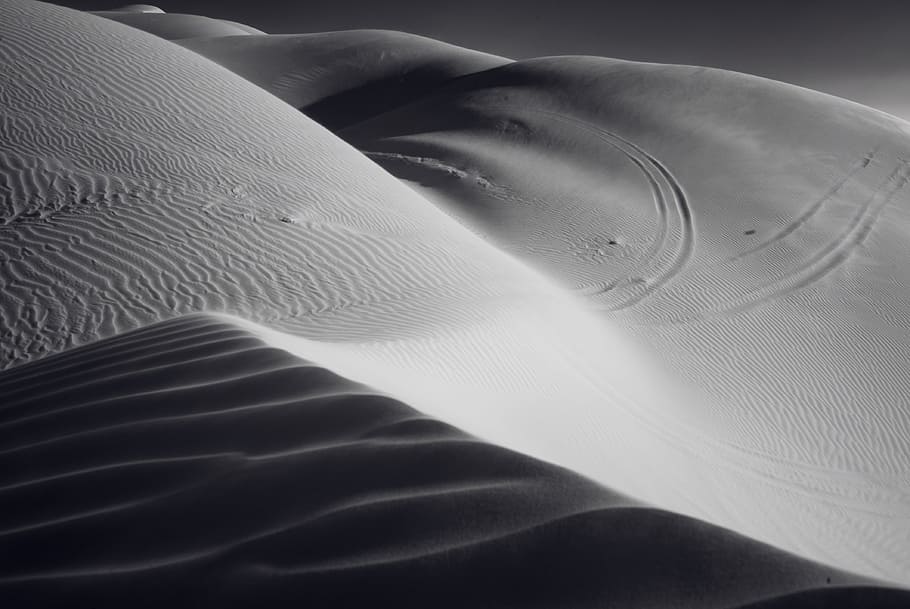 dunes, desert, sand, nature, scenic, waste, tracks, lonely, vast, outdoor