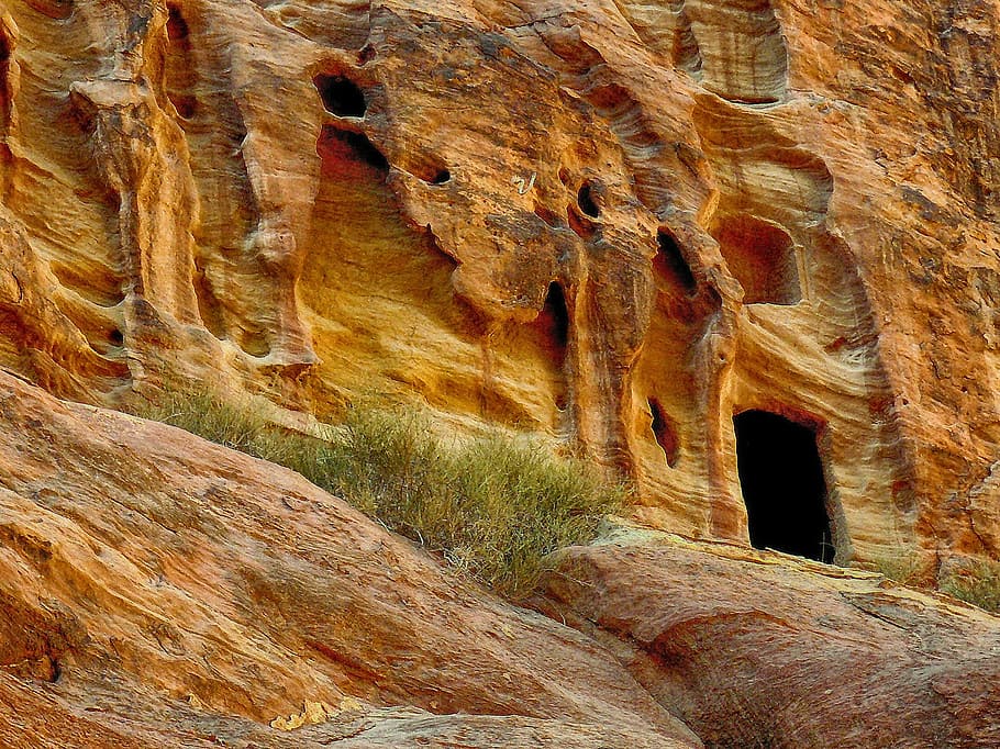 marrón, formación rocosa, durante el día, erosión de las rocas, formaciones, montañas, jordania, israel, camino a petry, tiempos antiguos