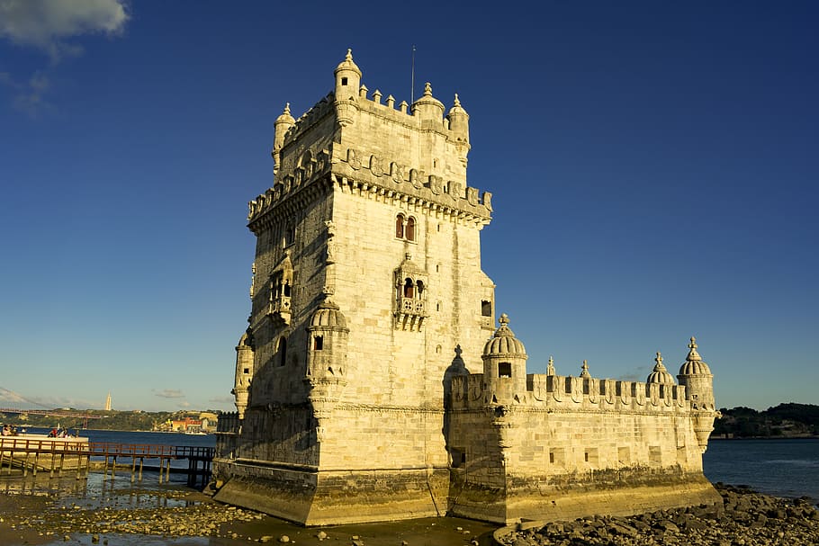 torre de belém, portugal, fortaleza, castillo, monumento, palacio, vigilancia, medieval, arquitectura, torre